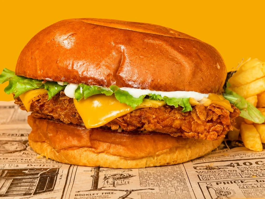 Pollo crispy con cheddar y lechuga