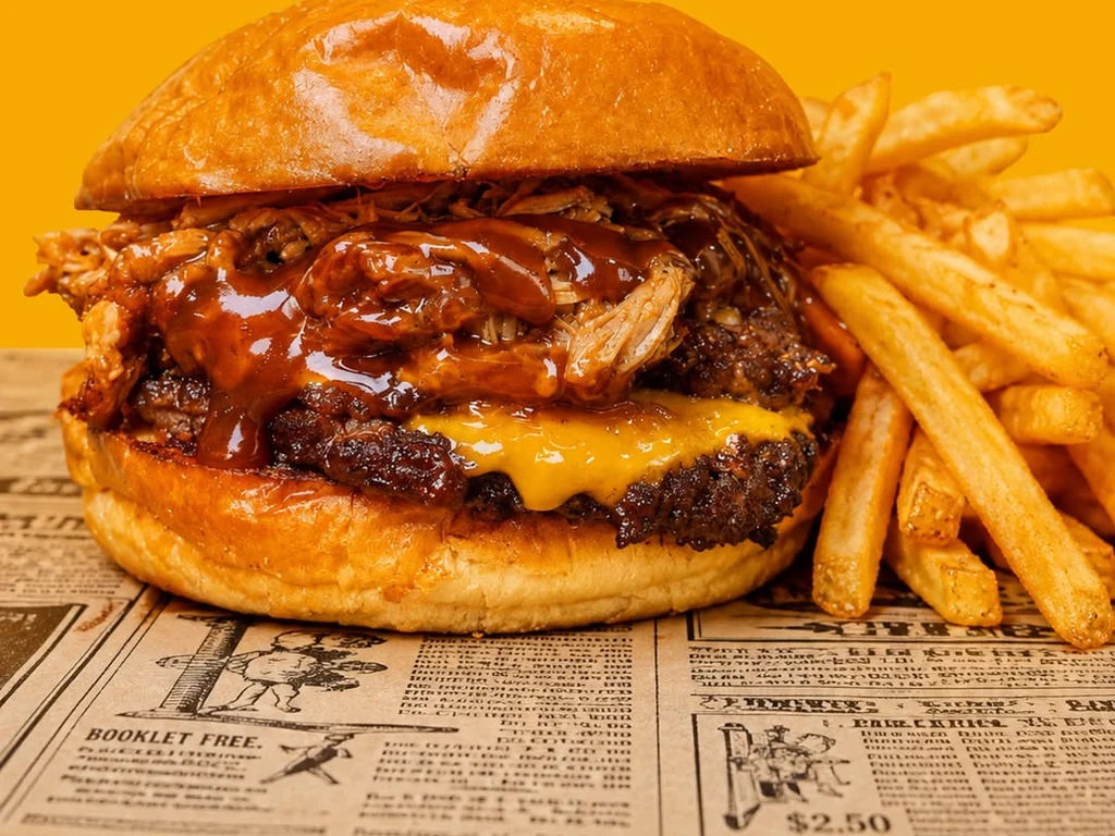Ternera con pulled pork y barbacoa